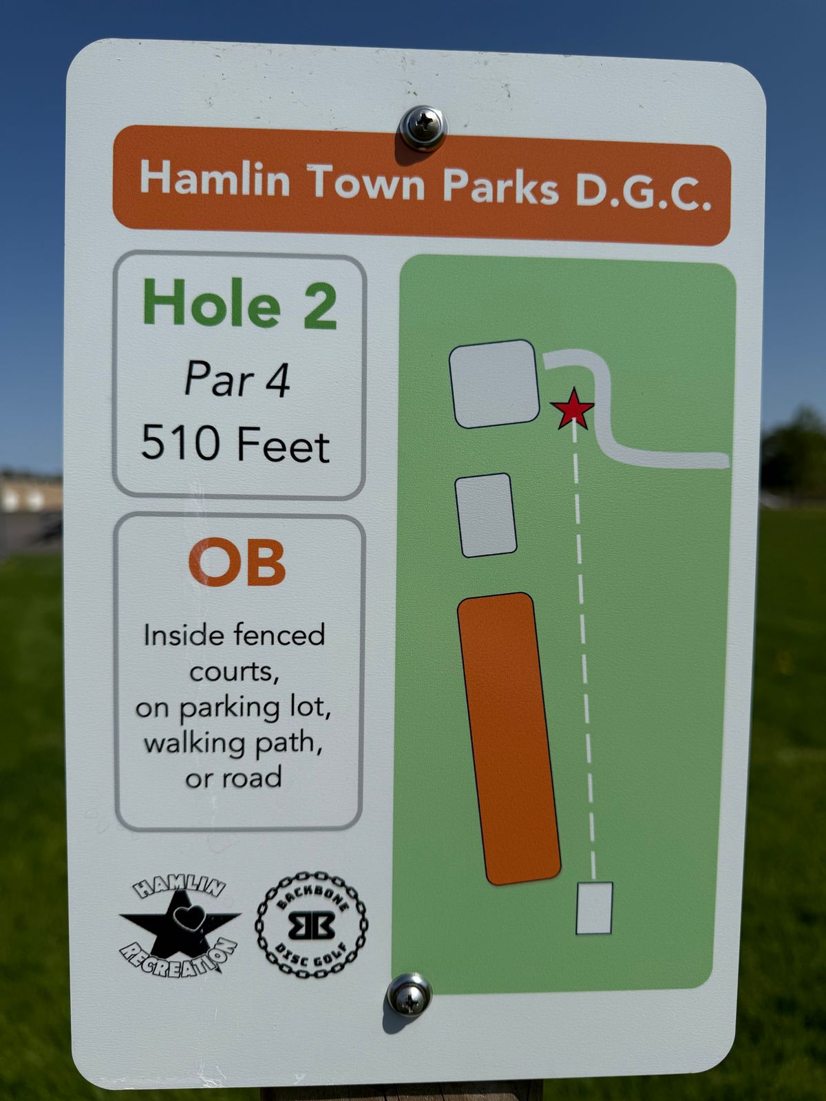 Hole 2 Tee Sign