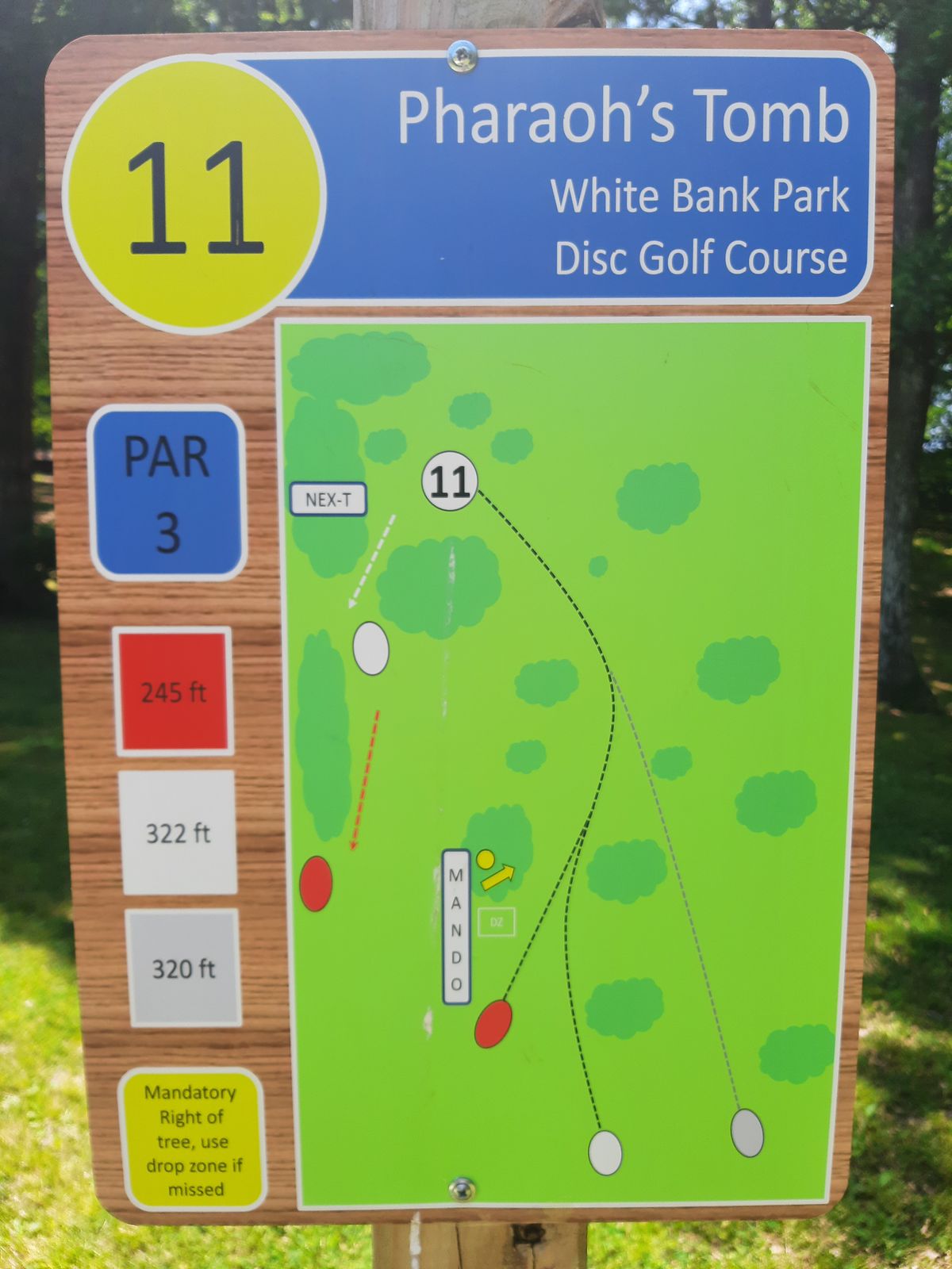 Hole 11 Tee Sign