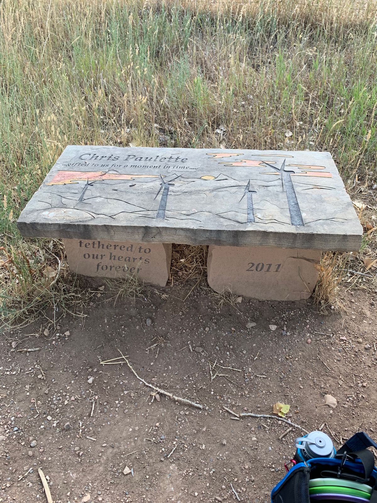The only bench resting area is at 17 - beautiful memorial.