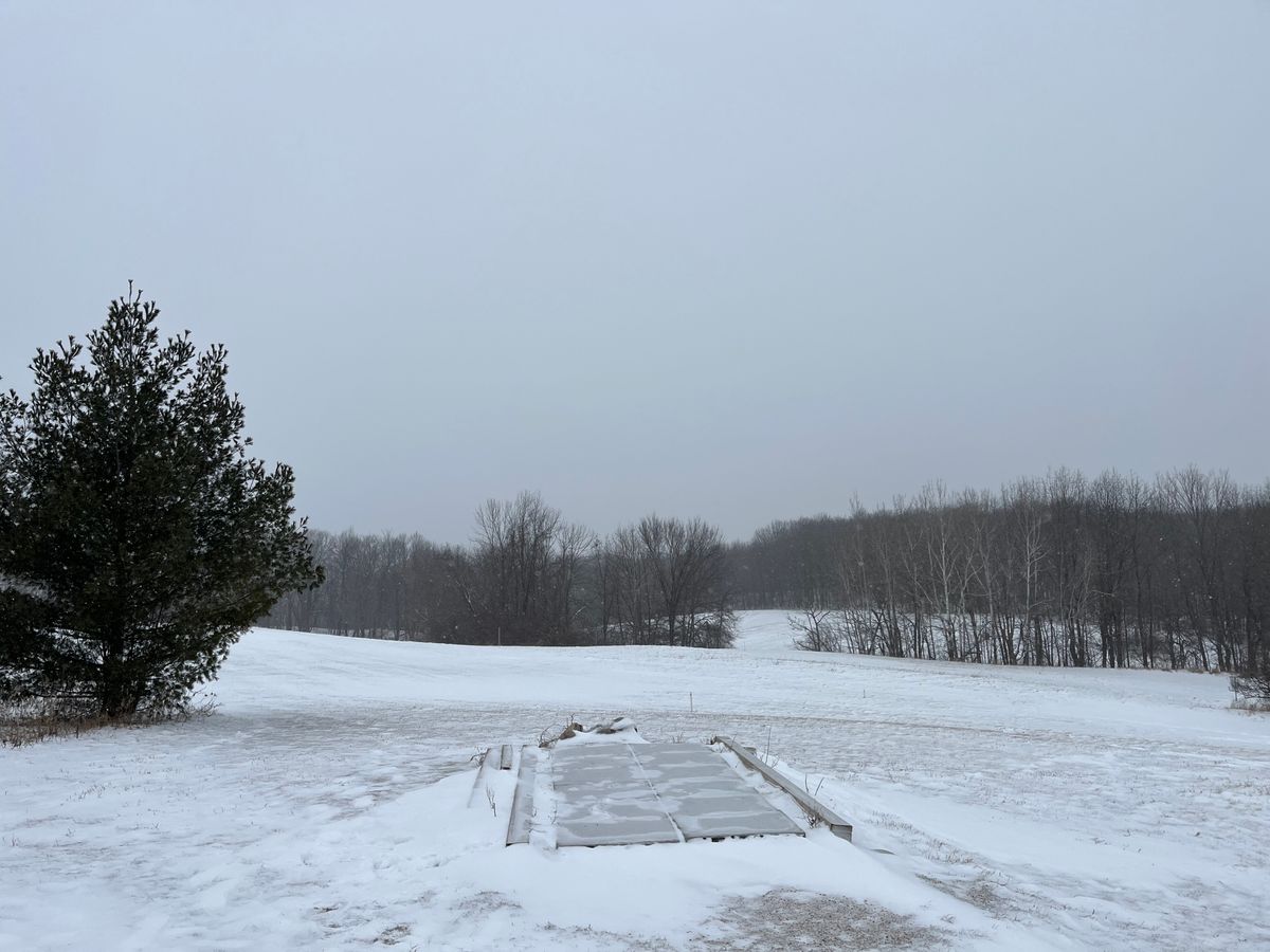 From Hole 18's teepad looking back towards holes 15, 16, and 17