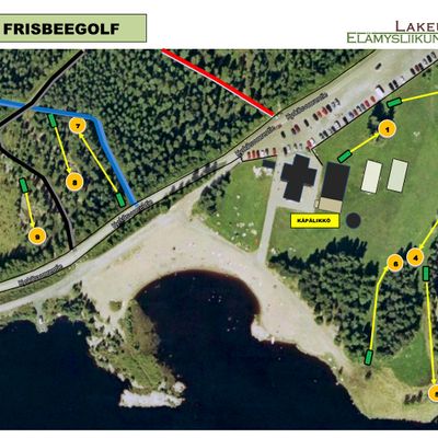 Käpälikön frisbeegolffin väylä opaste