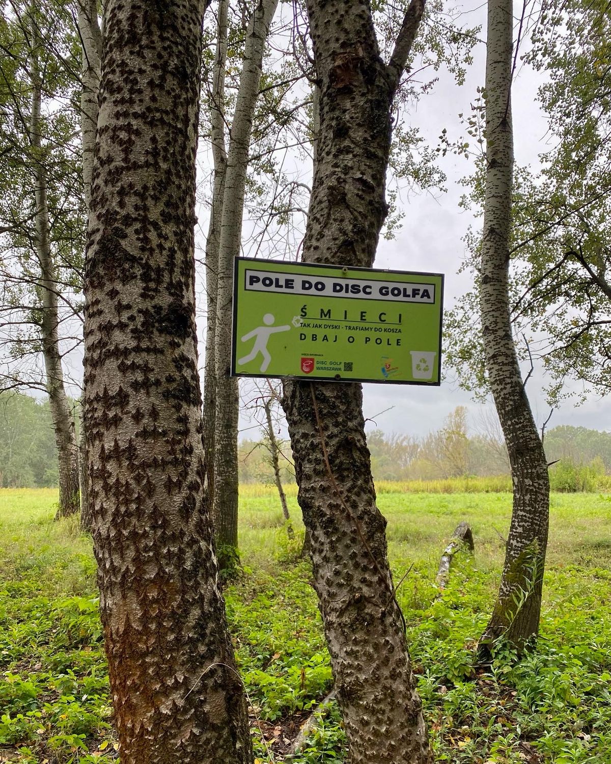 Trash. Just like discs, we throw it in the basket. Take care of the course.