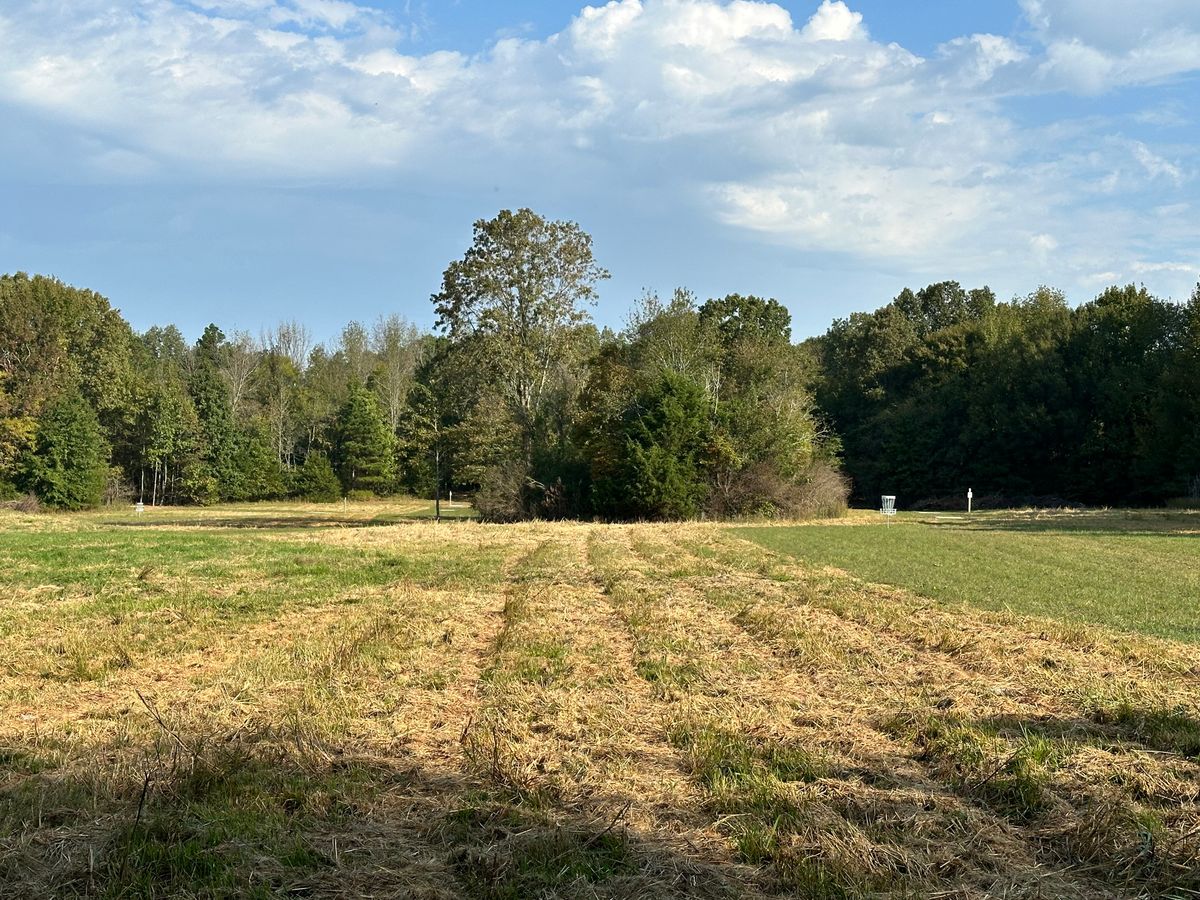 View of holes 8 and 14 while walking to hole 7