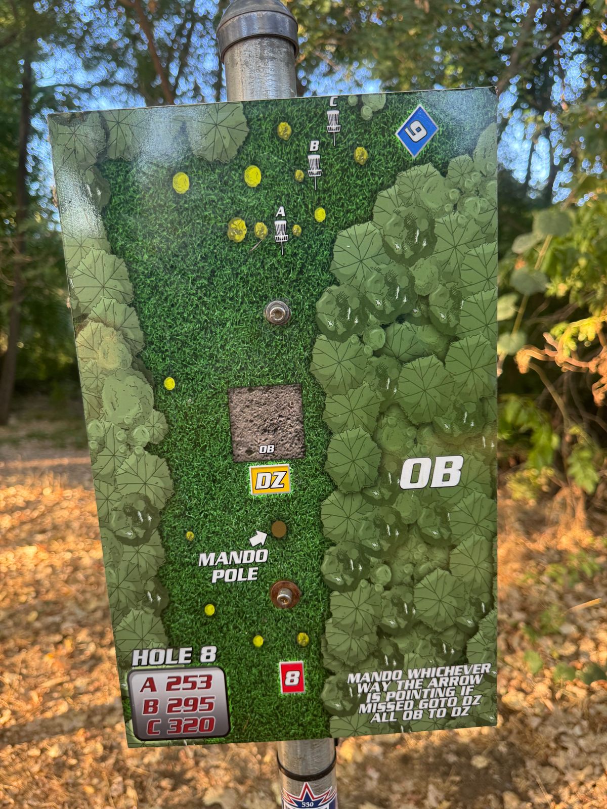 Hole 8 tee sign