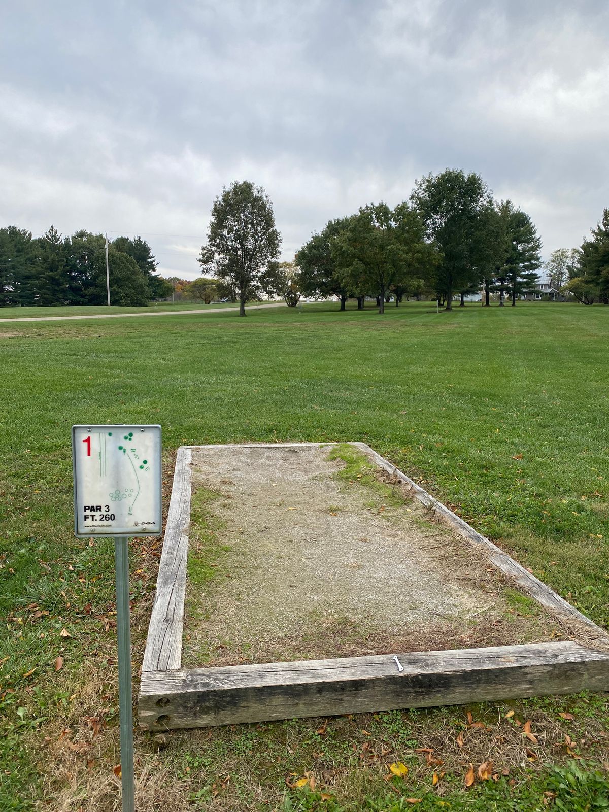 The course starts just before the small parking area