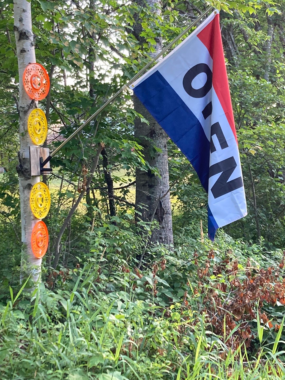 Open sign at the road