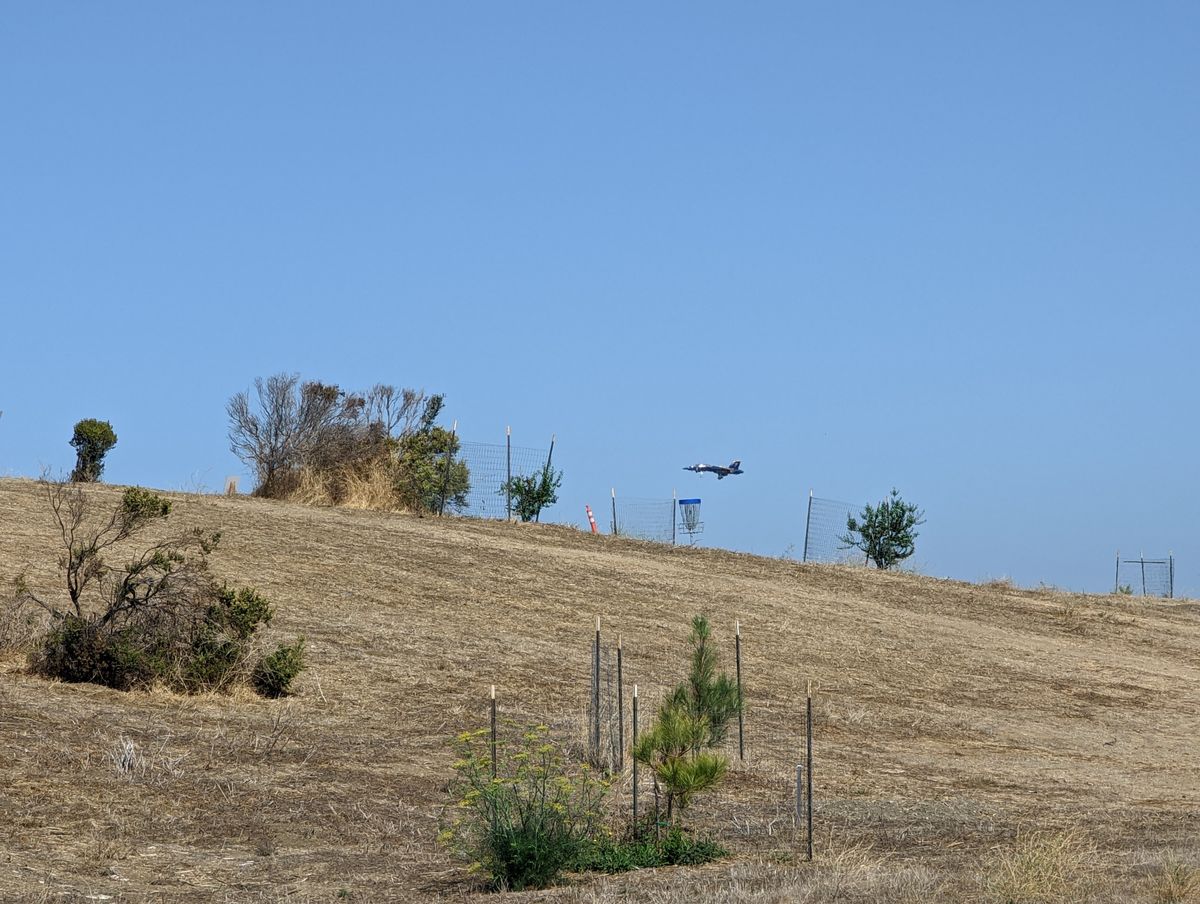 Blue Angel 1 landing behind blue 17's basket