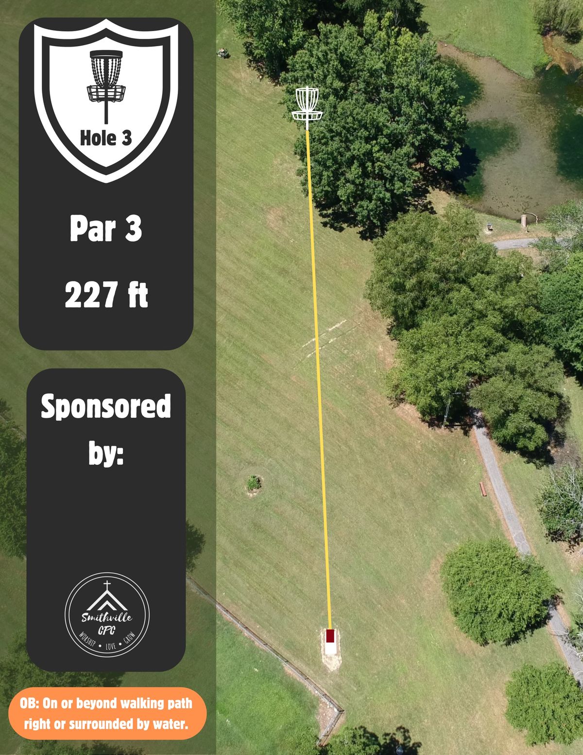 Hole three's tee sign
