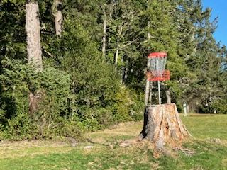 Tough birdie up to the stump on #1
