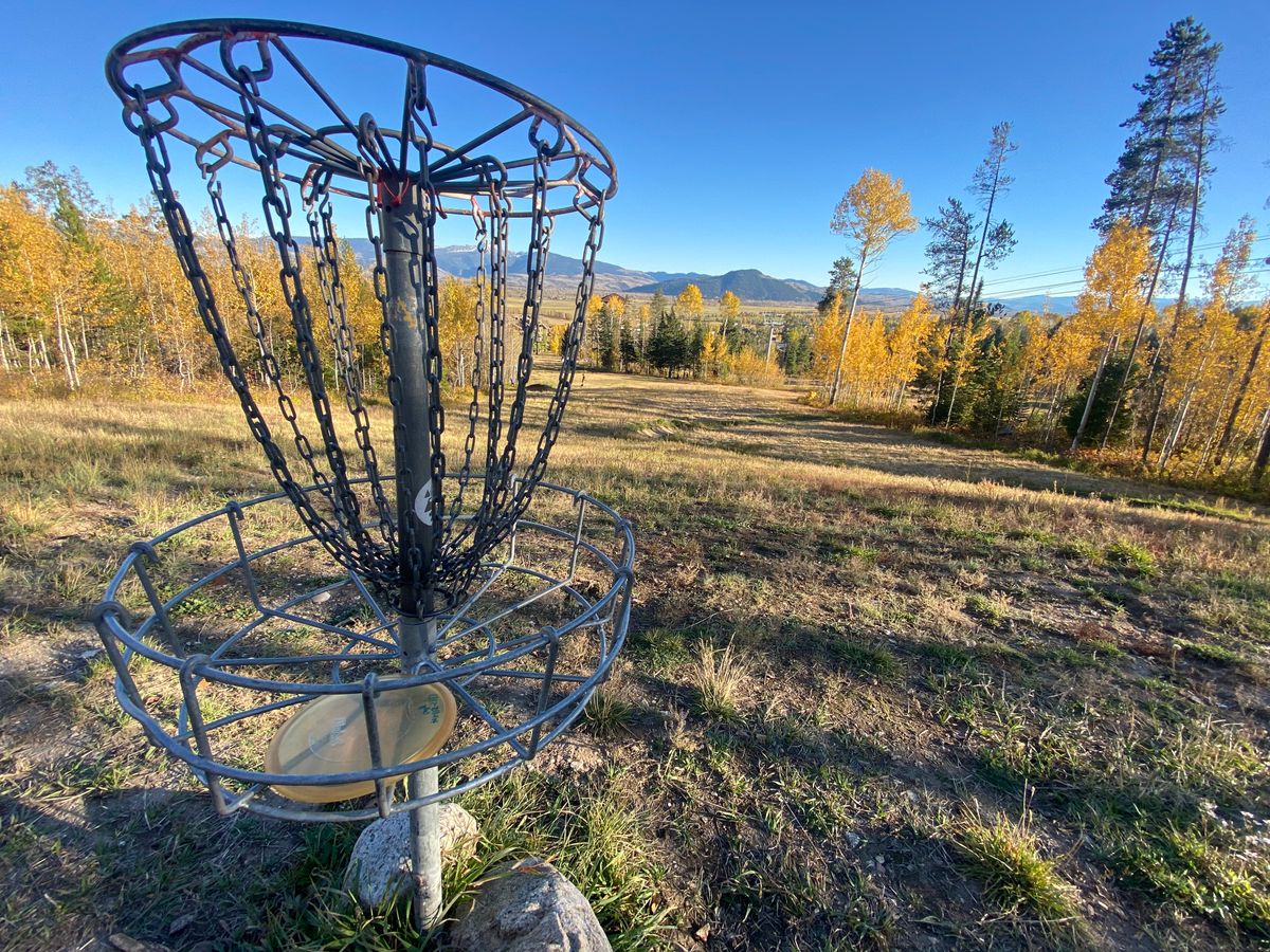 Fall in the Tetons and a blue bird day with low wind.  Perfect day to throw some circles! Basket 15