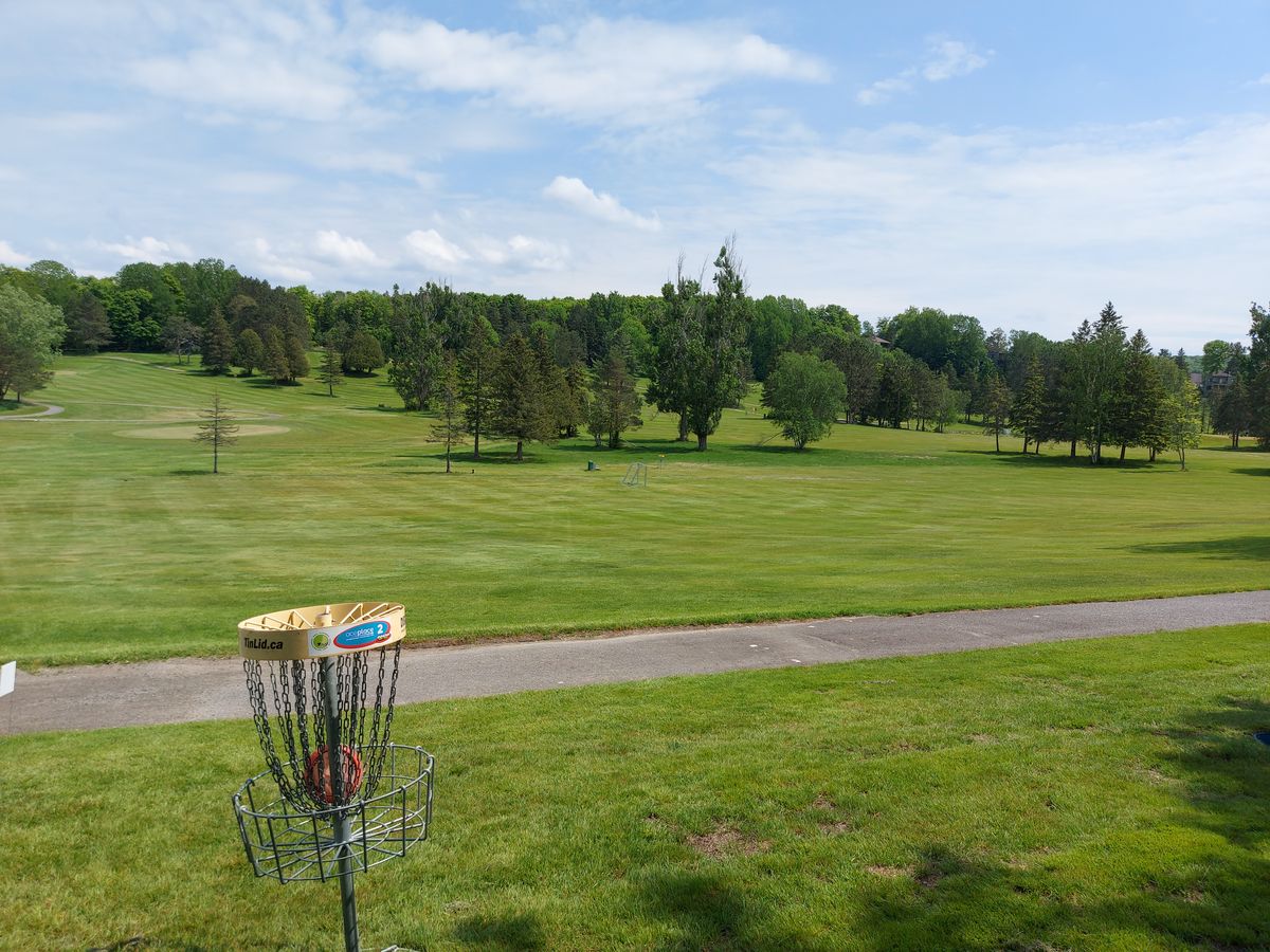 Reverse back up the fairway on hole 2 🌲🌲🌲🌲