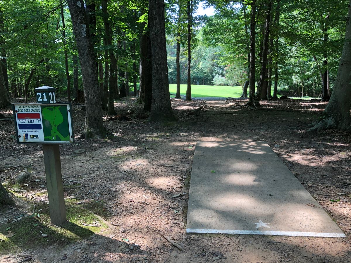 Beautiful par 3 with drop-off behind the basket