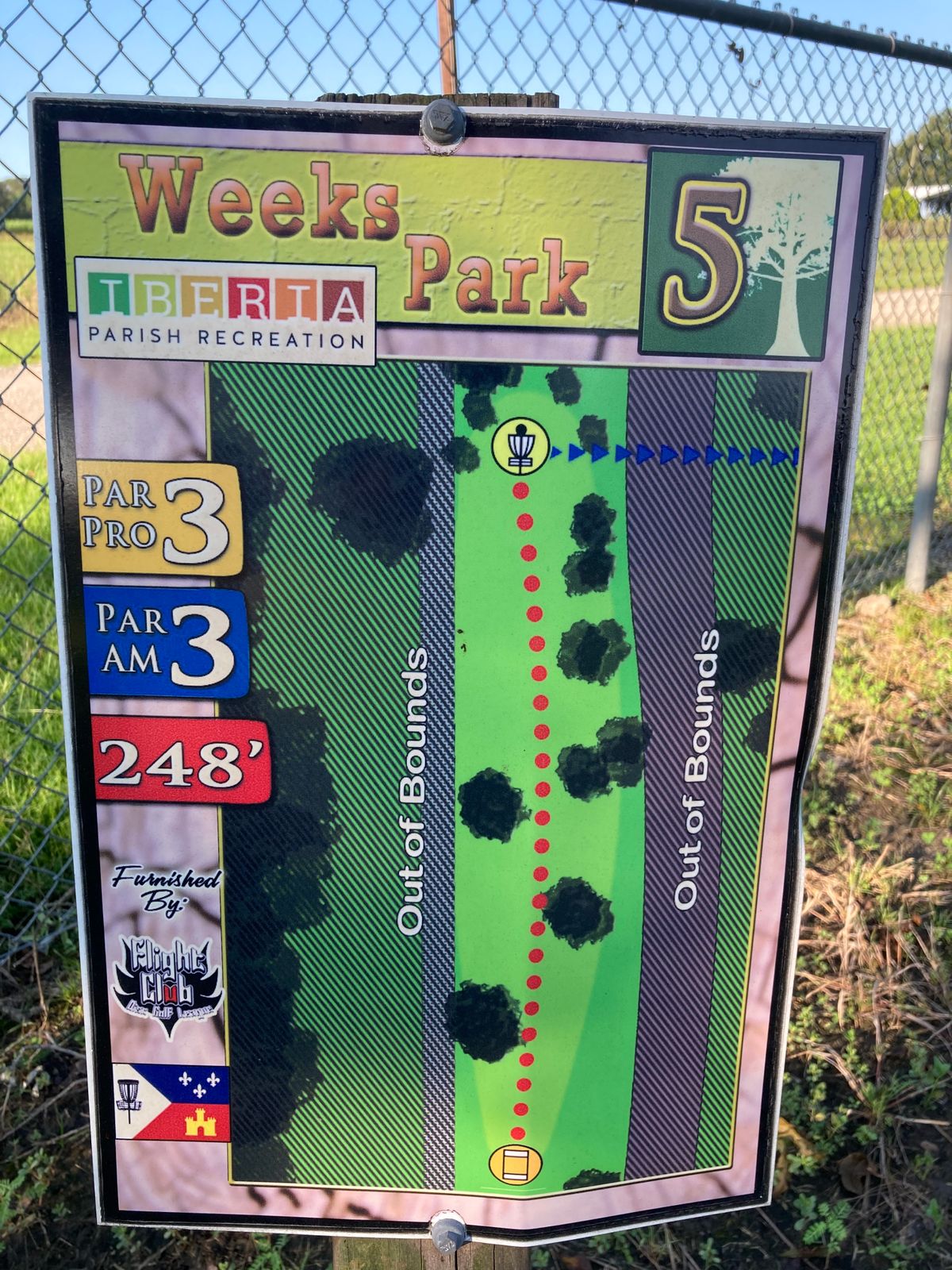 Hole 5 Tee Sign
