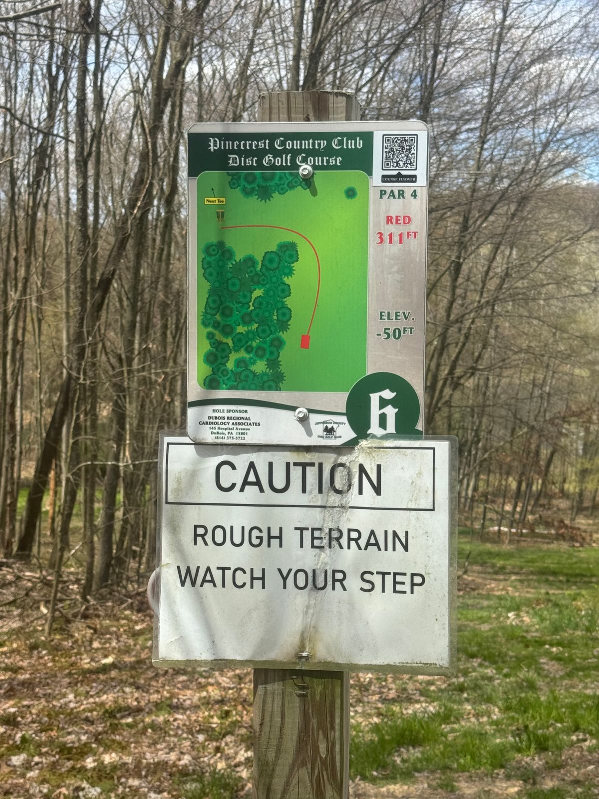 Hole six tee signage