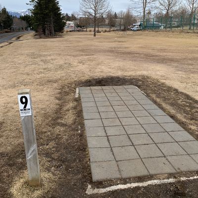 Tee pad and fairway hole 9