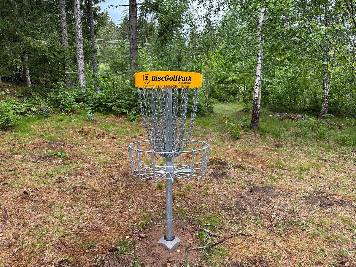 Fina korgar längs med hela banan. Detta är hål #3.