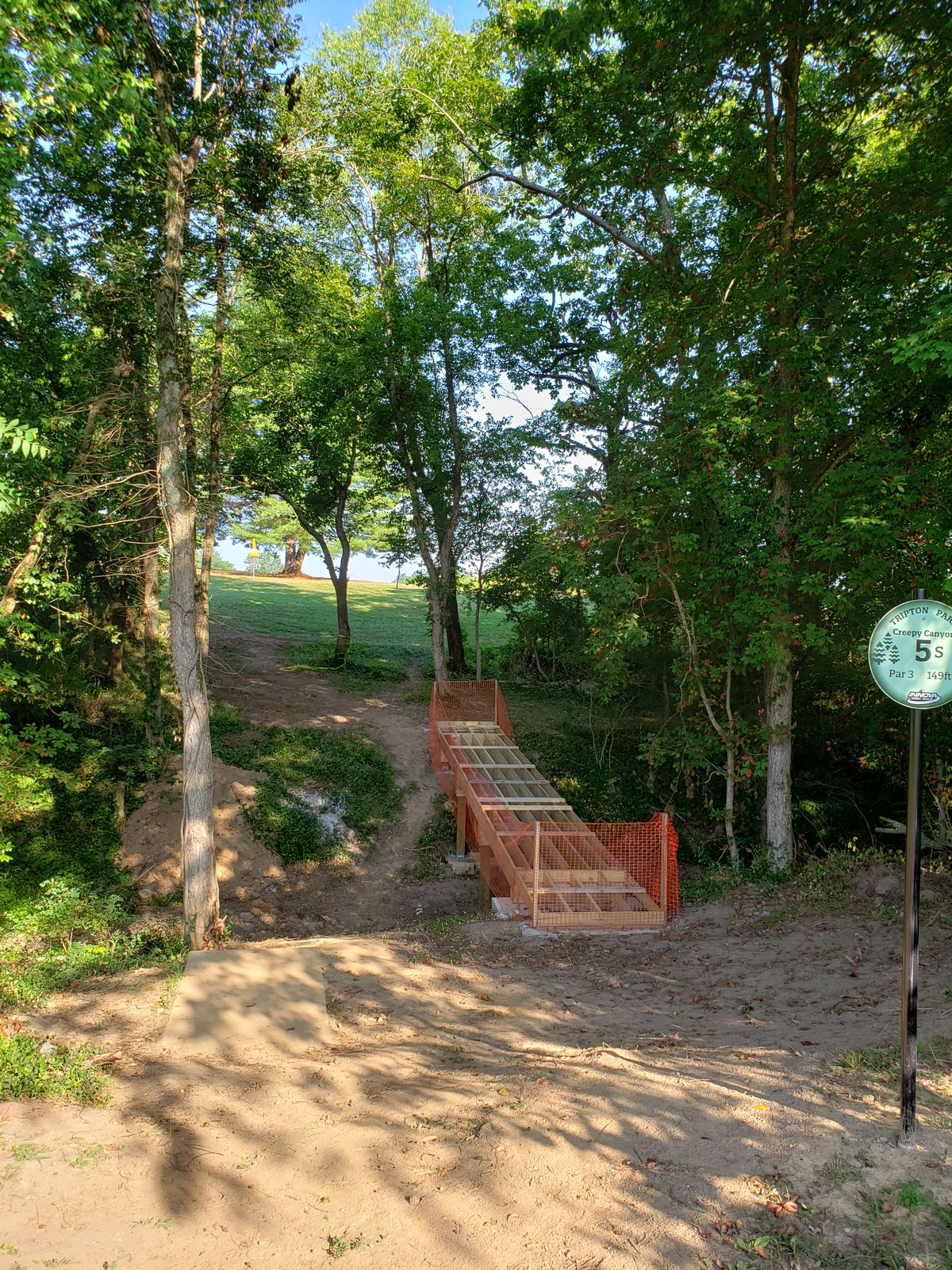 #5 Short Tee view and Walk Bridge under construction.