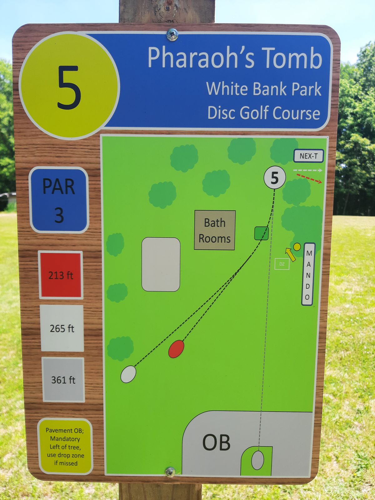 Hole 5 Tee Sign