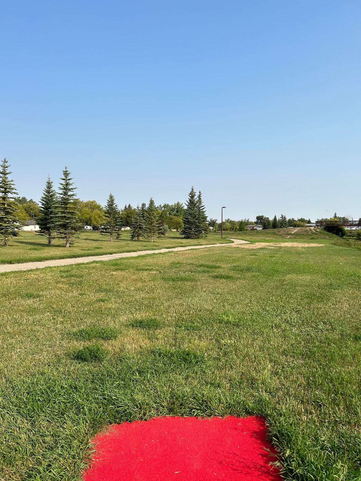 Hole 5 - walking path and beyond to the right OB