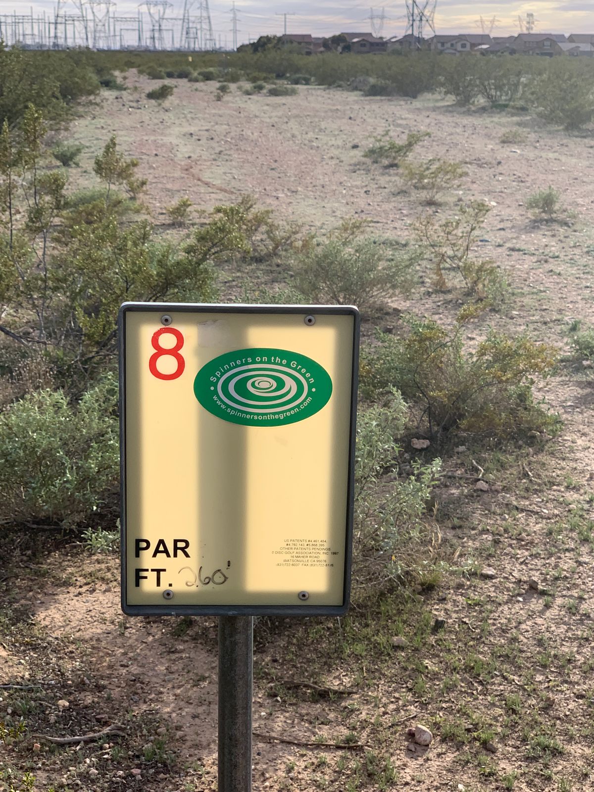 You can see the basket right over the top of the tee sign