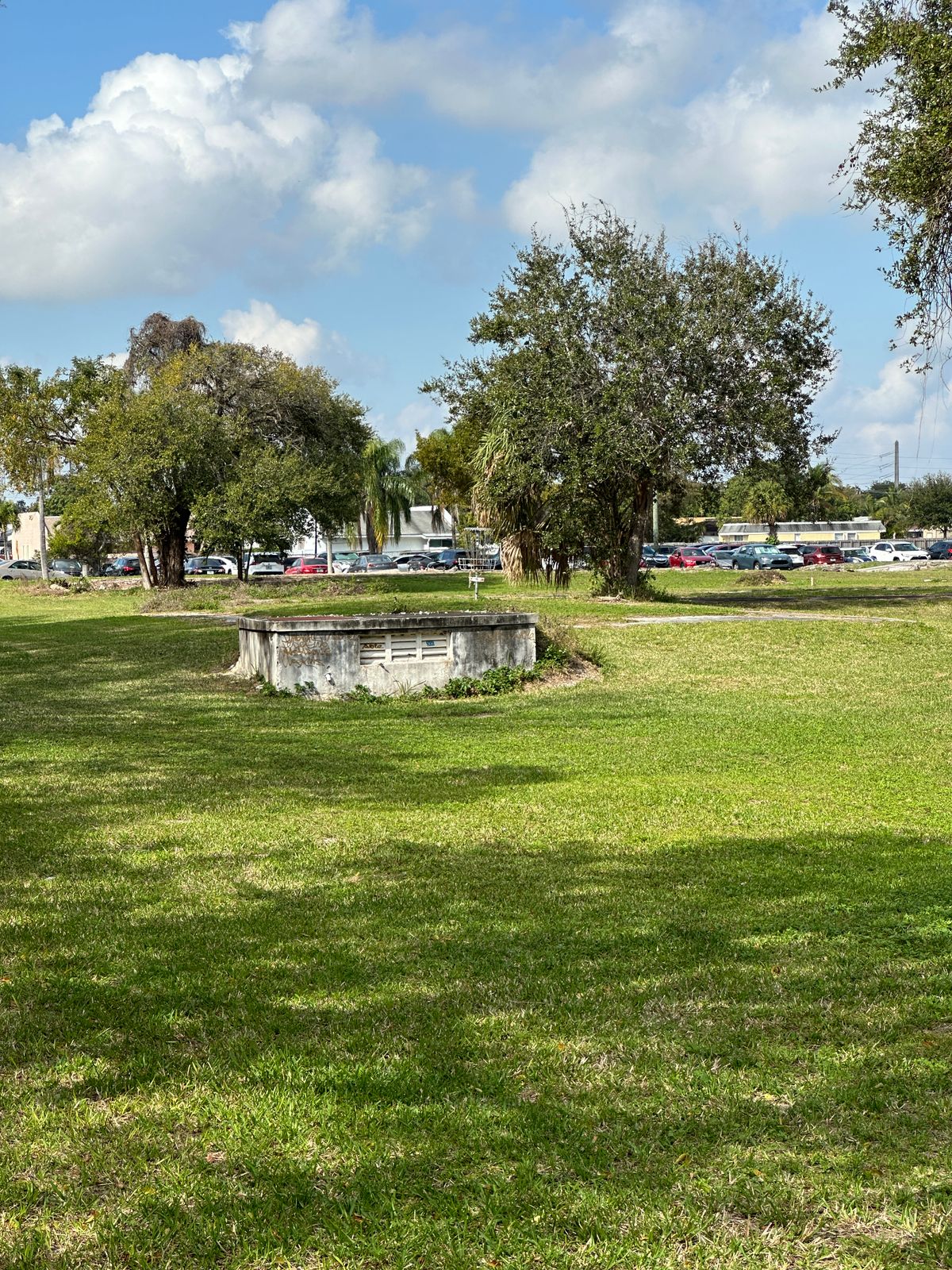This course has the foundation of buildings that were torn down.