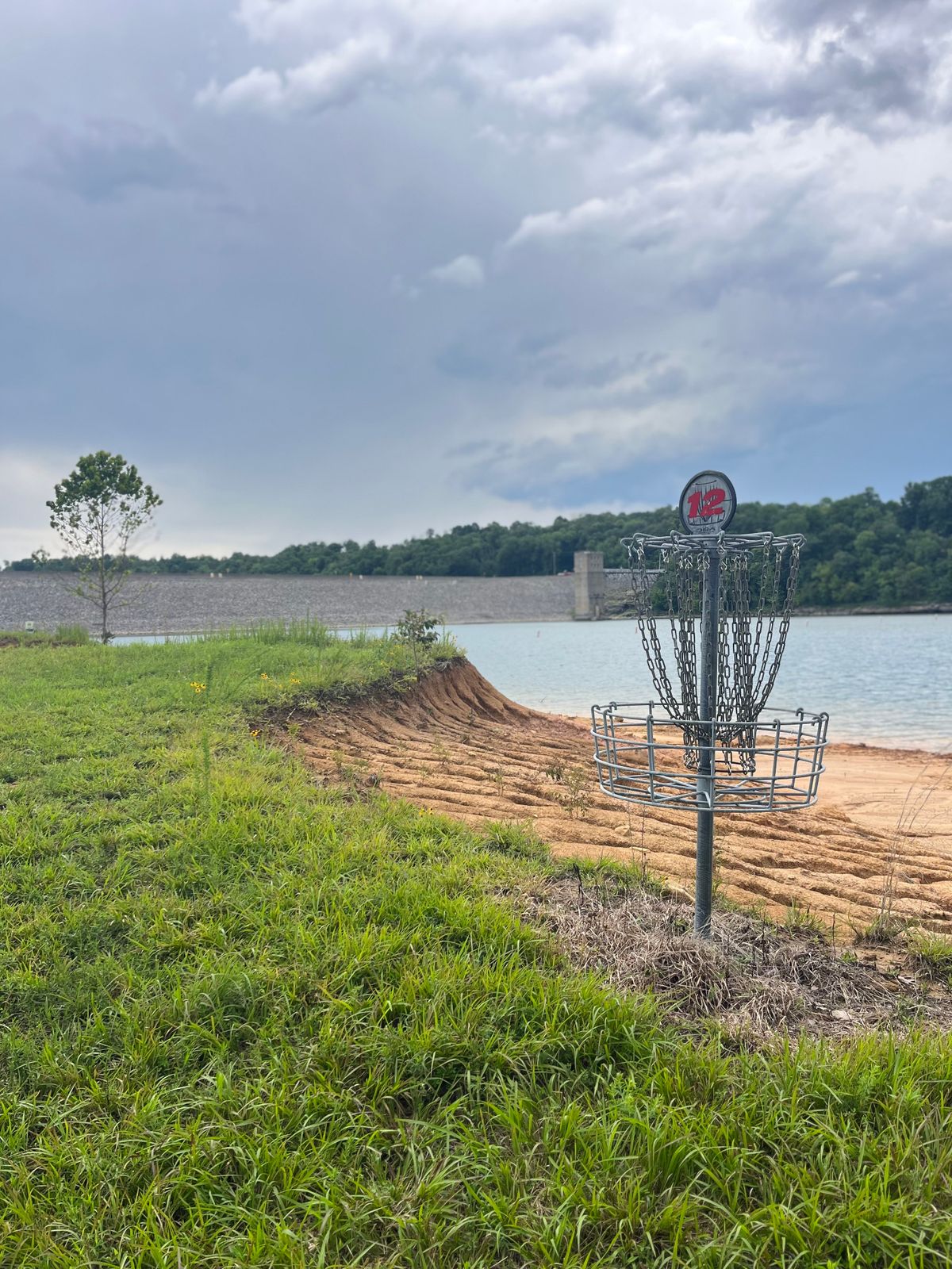 Hole 12 on the river looking at the dam