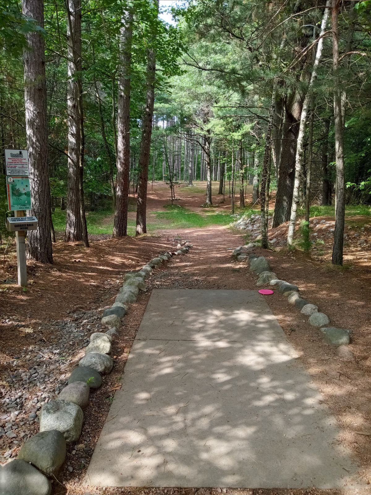 Hole 1 of brandy lake disc golf course. Awesome place!