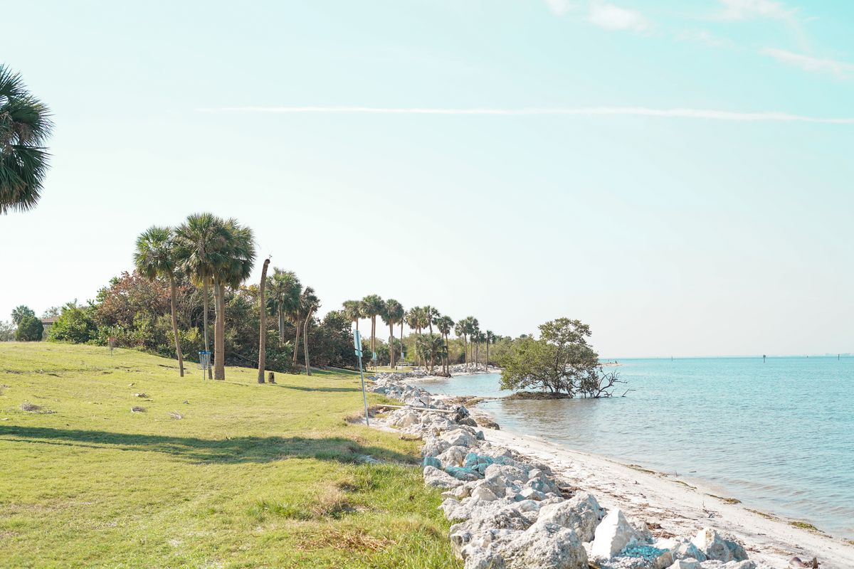 View of the bay from hole 18 tee pad