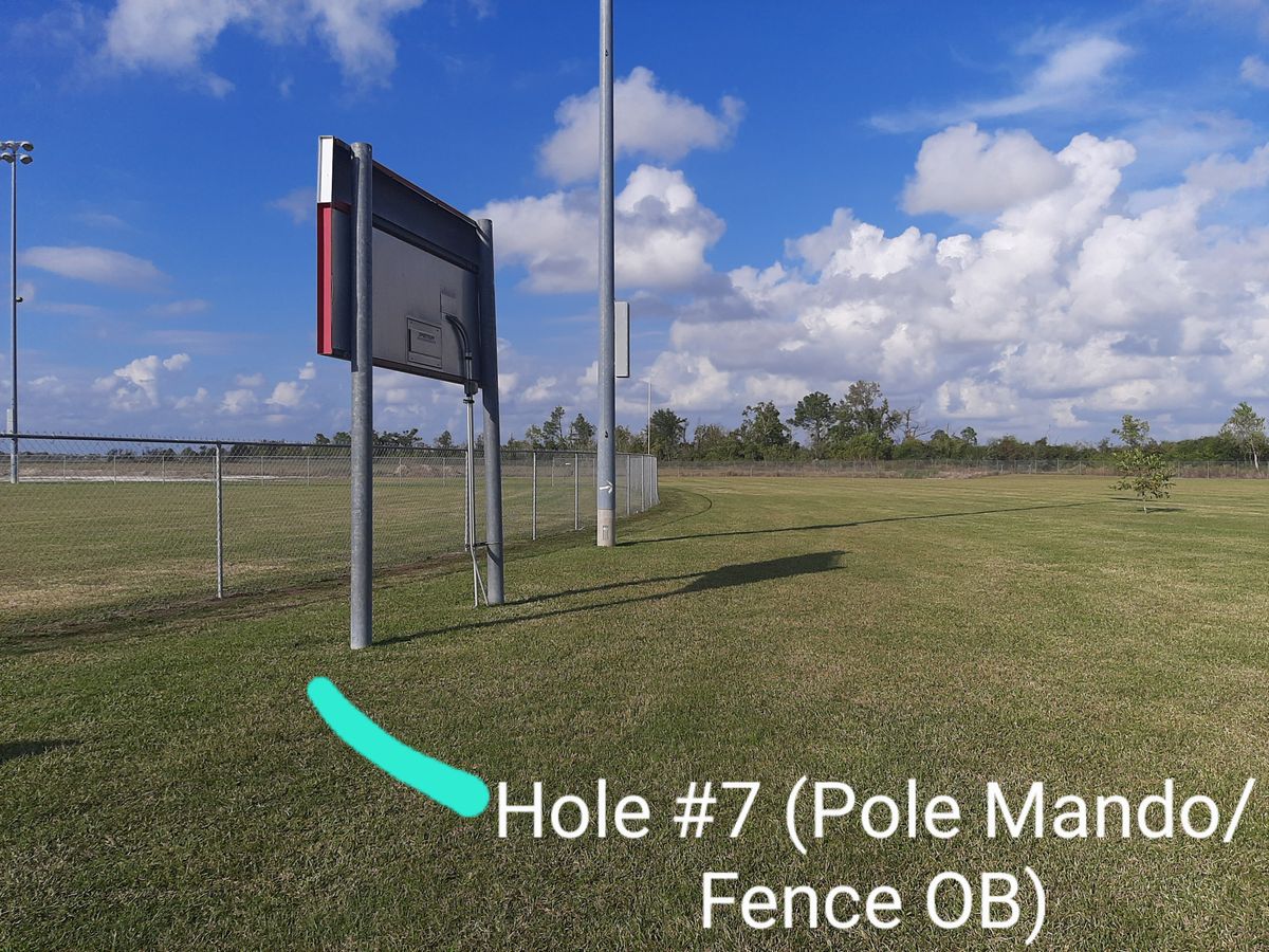 Baseball field is OB. Light pole mando