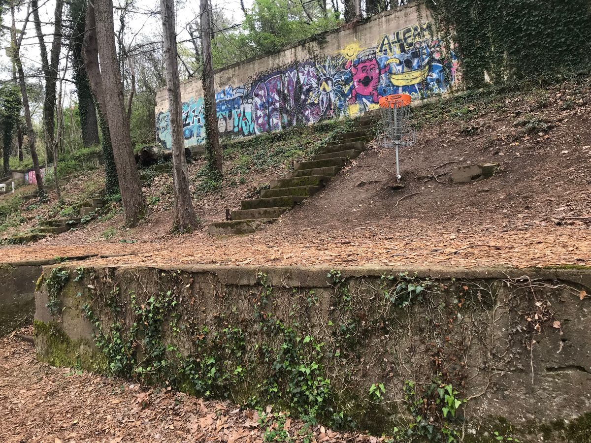Orange basket on hole 5