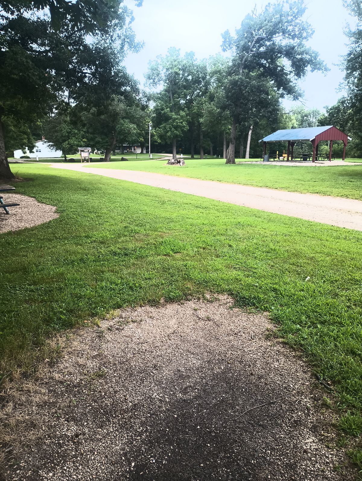 Hole one - watch out for the picnic shelter
