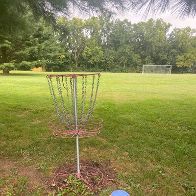 Hole four basket looking towards tee pad