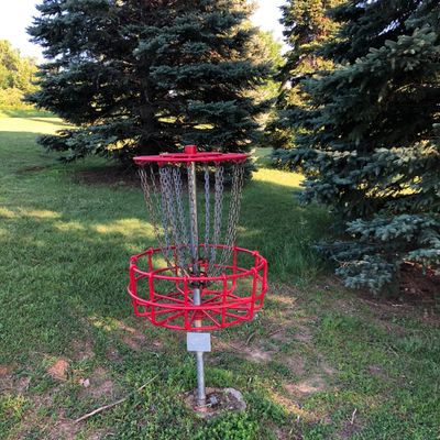 Hole one. Nice baskets.