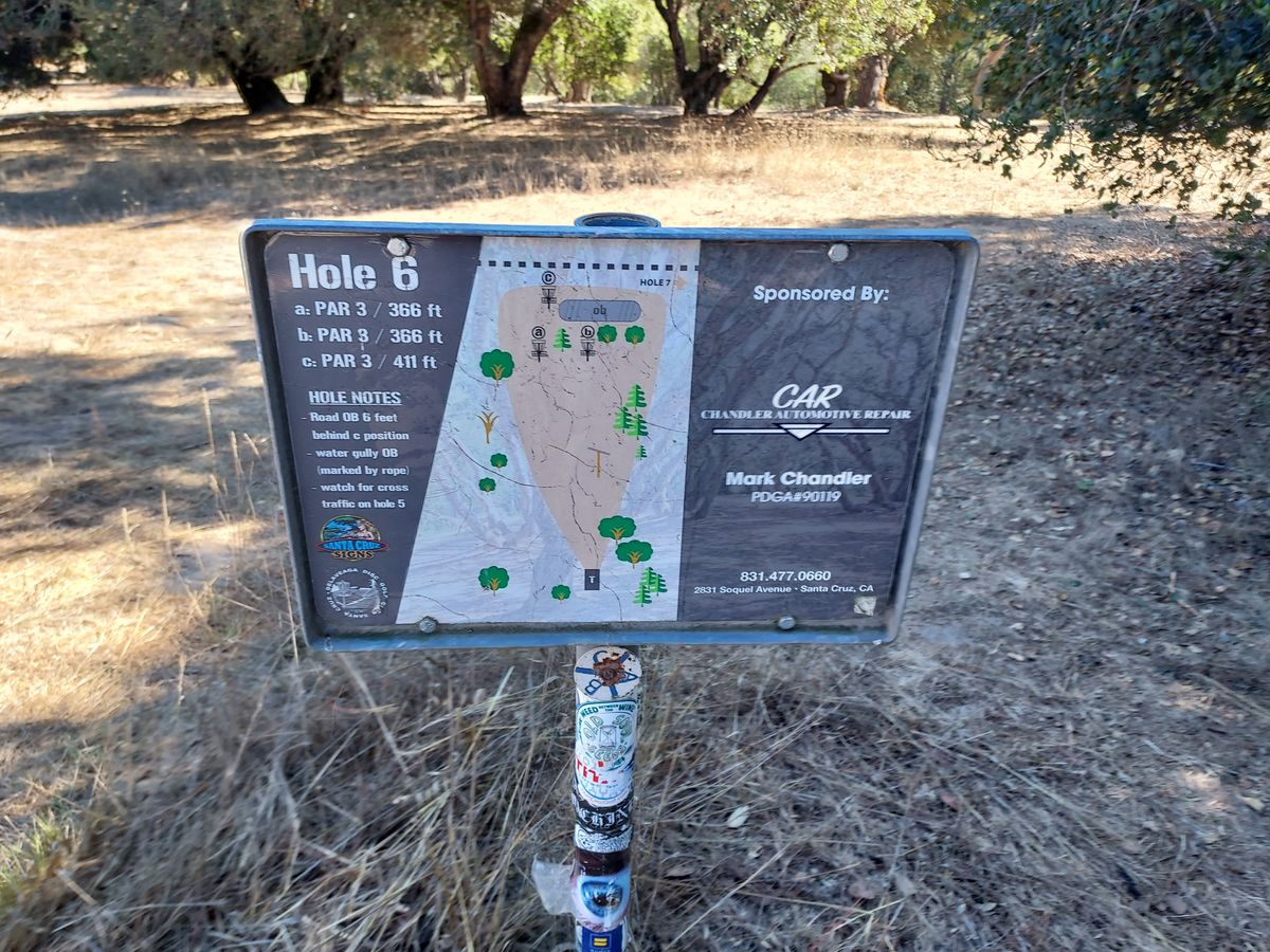 Hole 6 tee sign