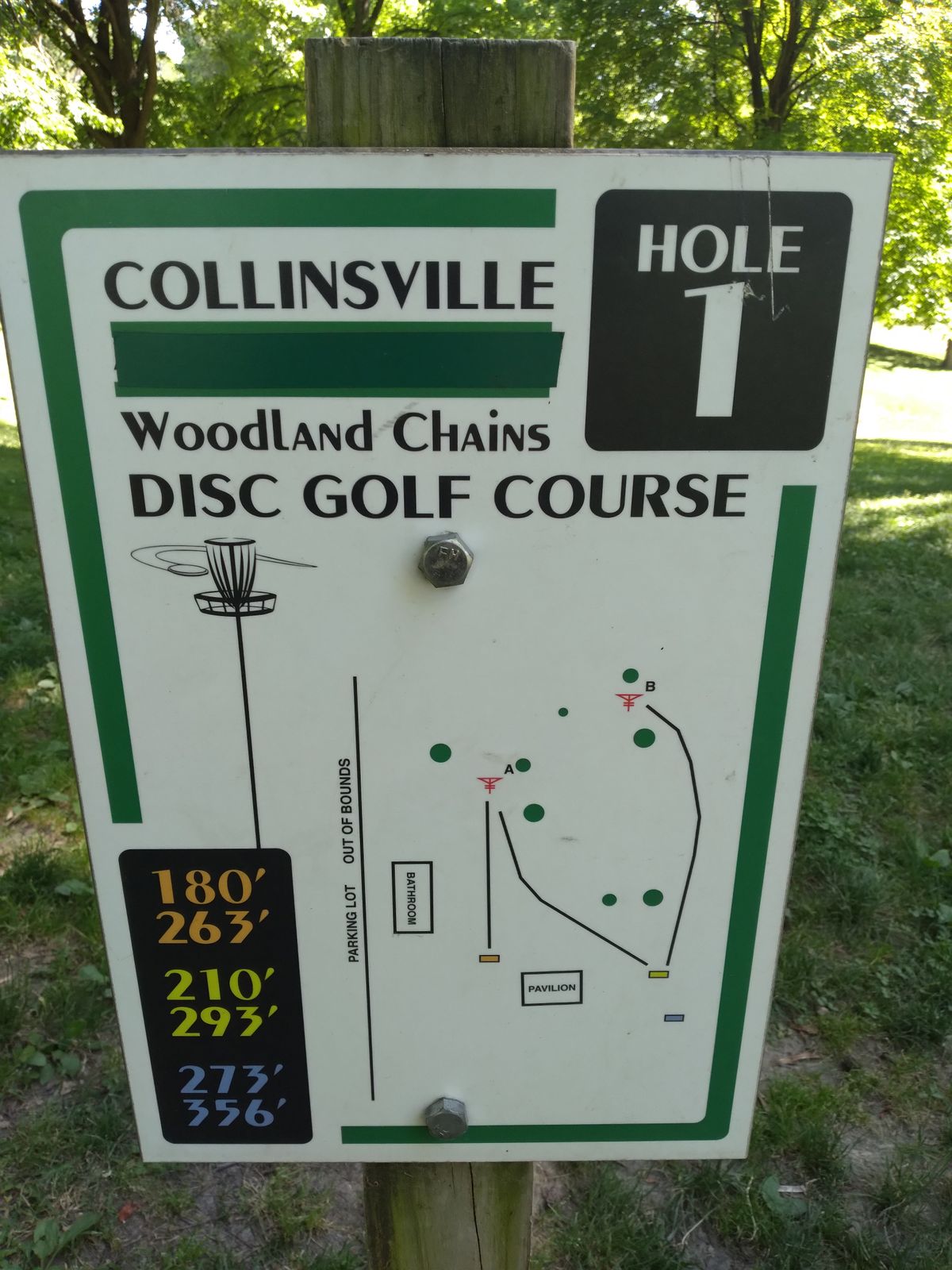 Hole 1 sign