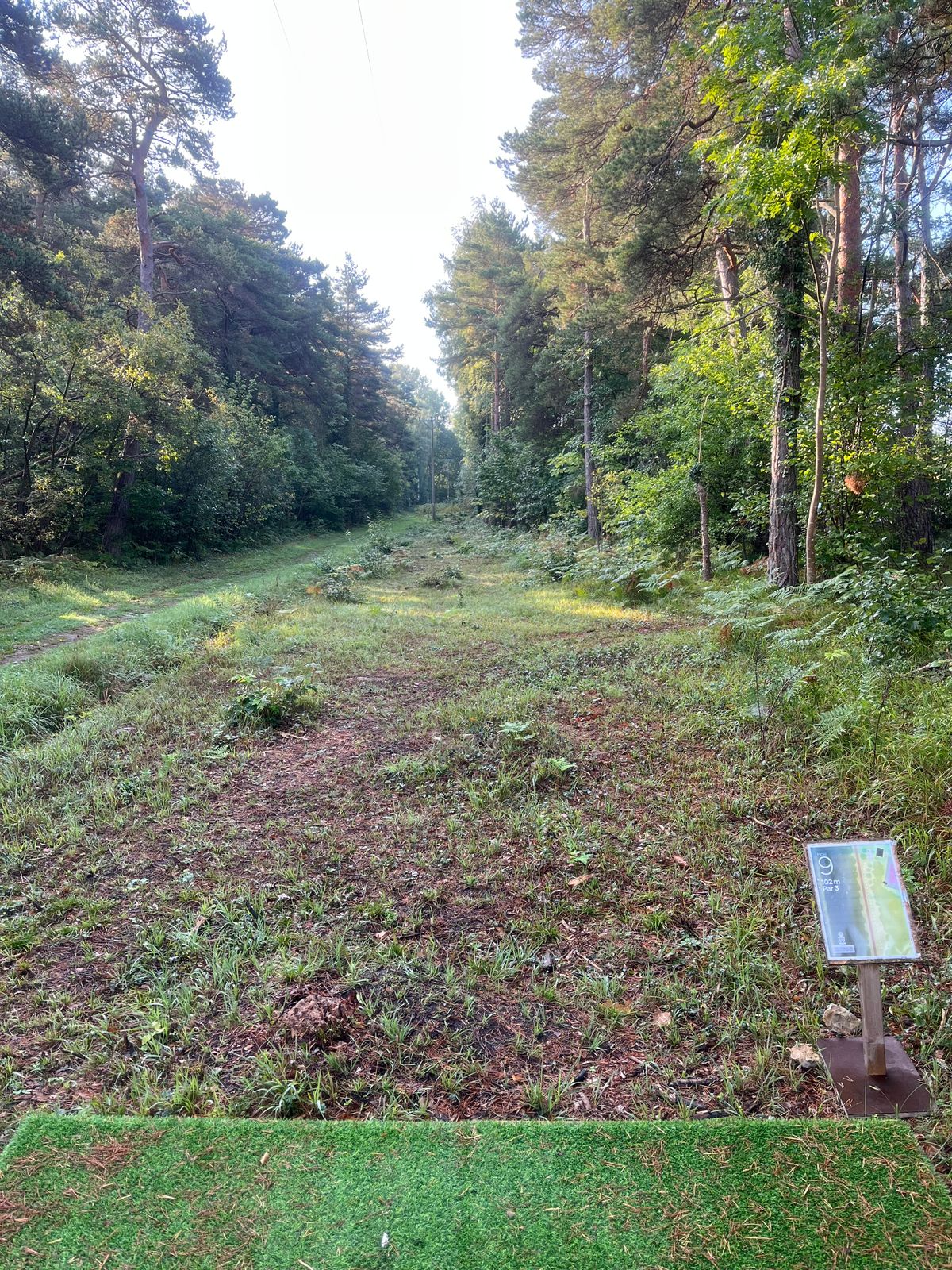 Hole 9  med tät skog till vänster