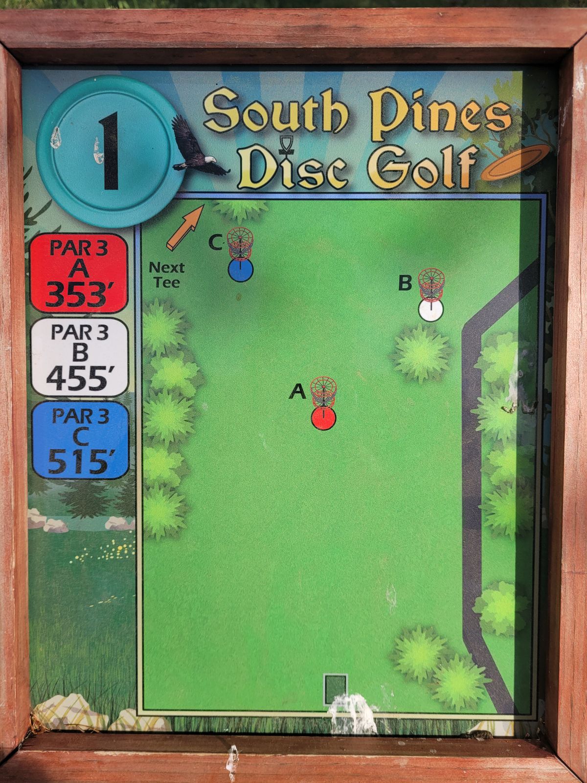 Hole 1 tee sign