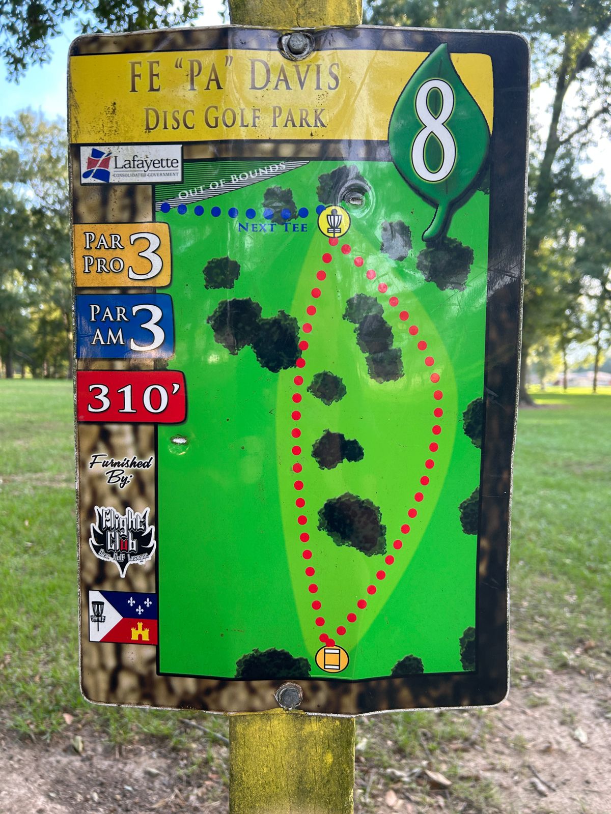Hole 8 Tee Sign