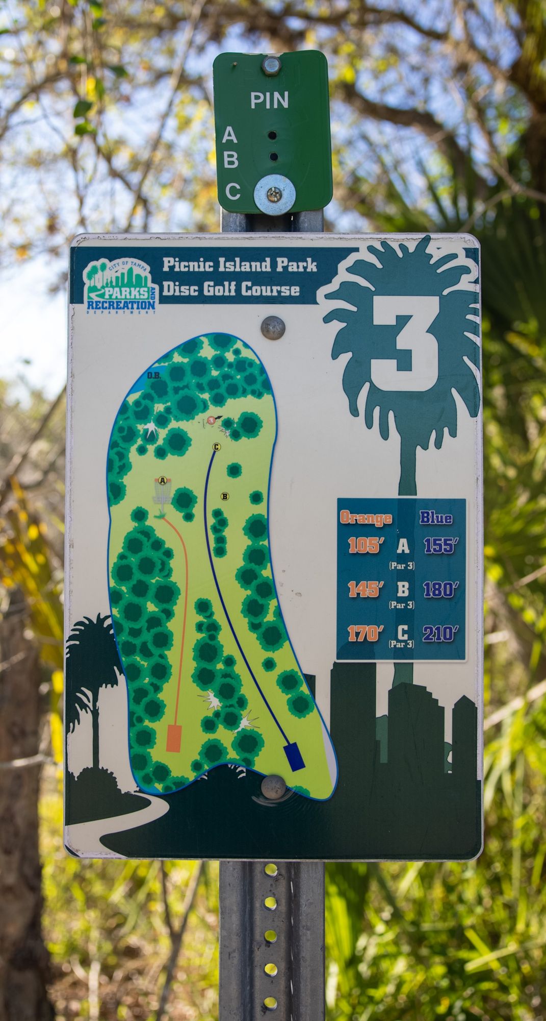 Hole 3 sign.