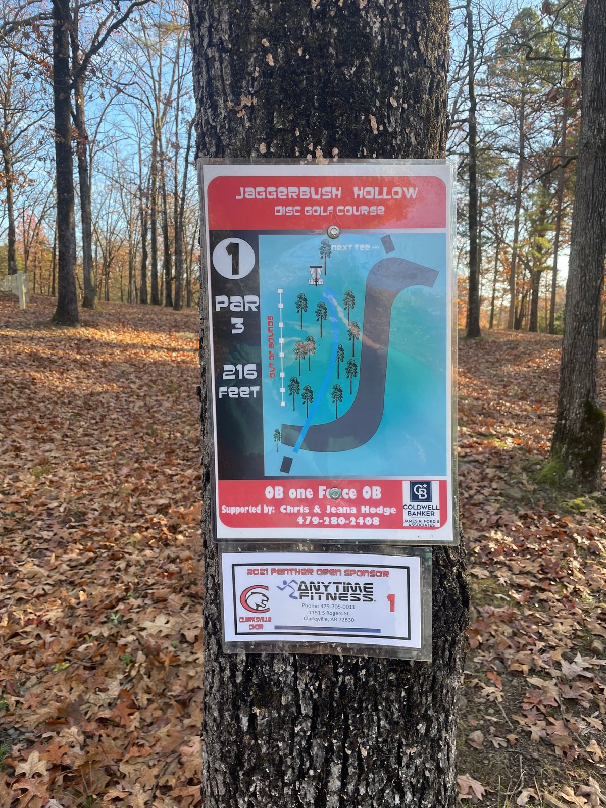Each sign tells you where the next tee is. So pay attention so you know where to go!