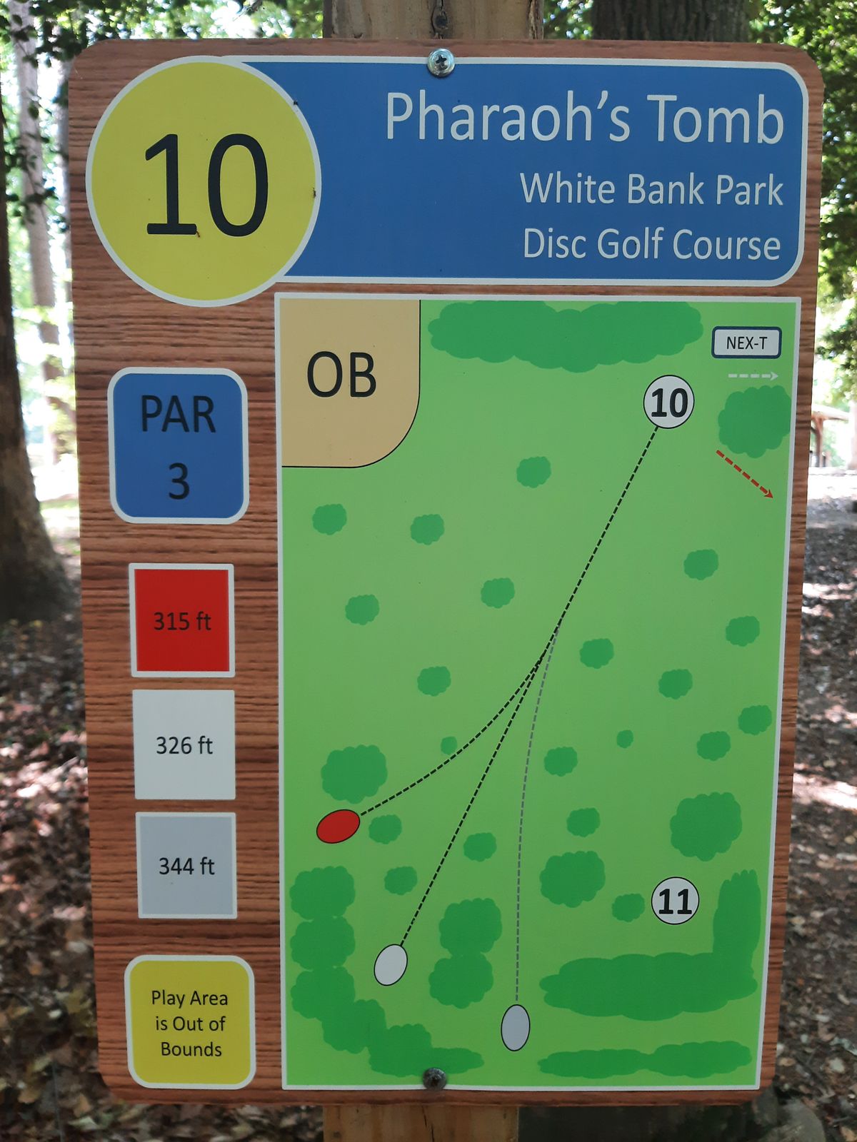 Hole 10 Tee Sign