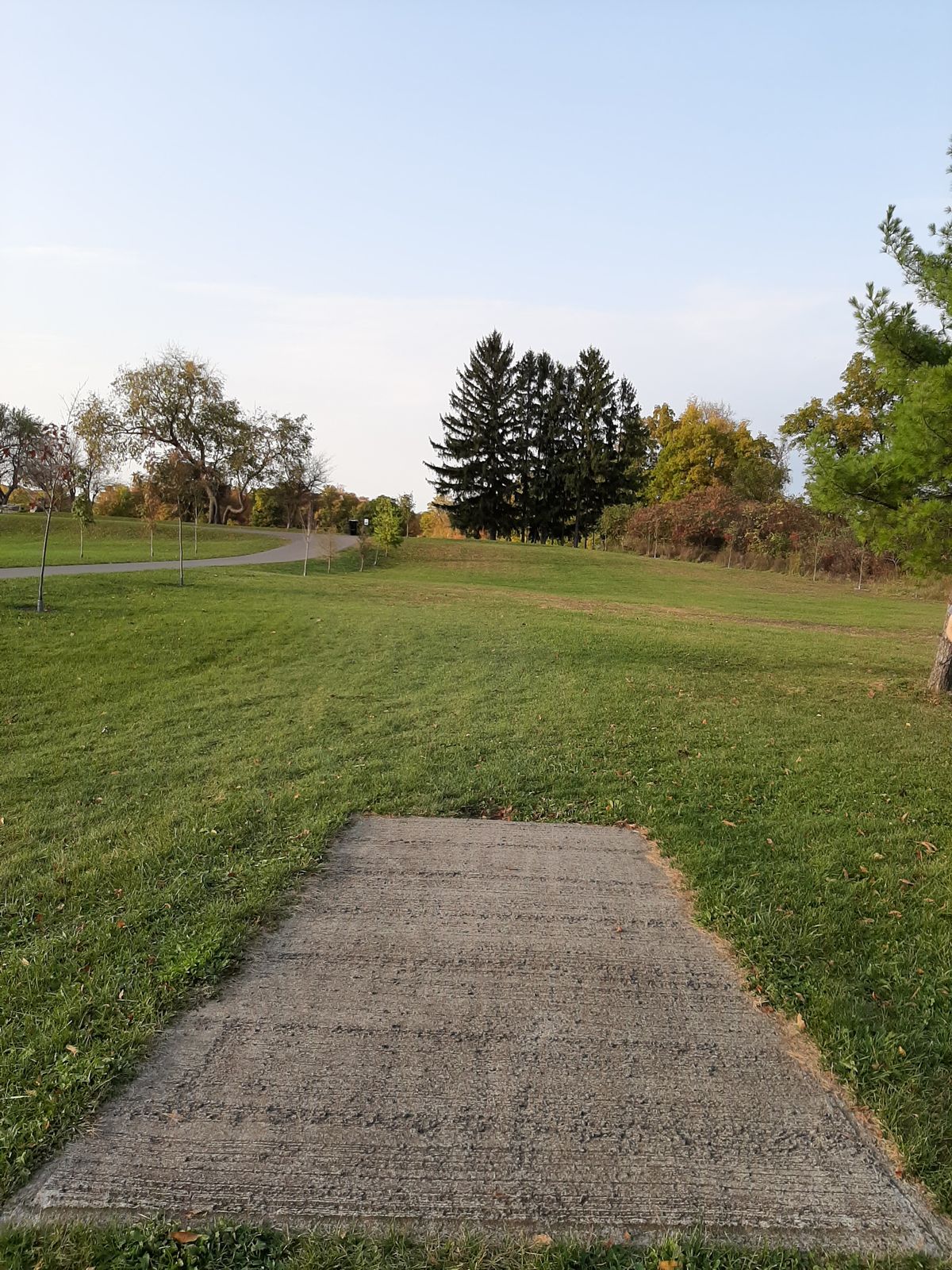 Hole 17 is behind the trees.