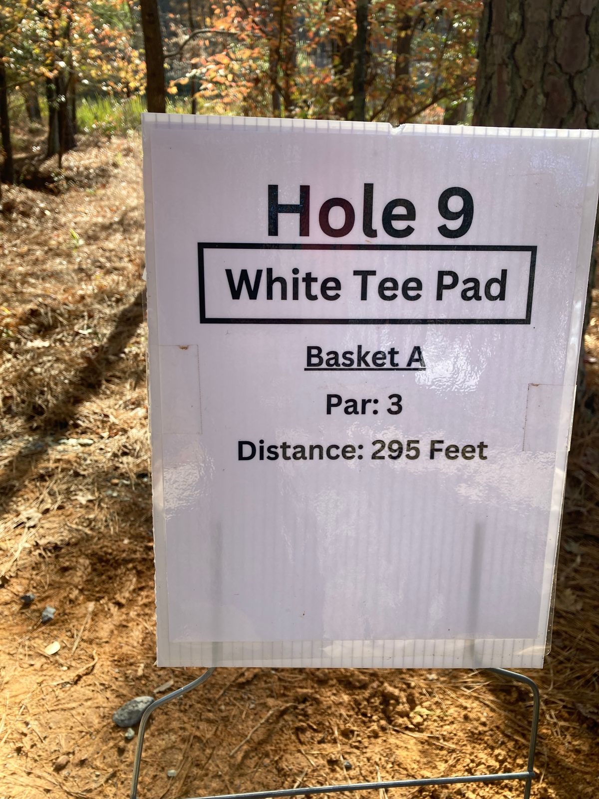 Hole 9 White Tee Sign