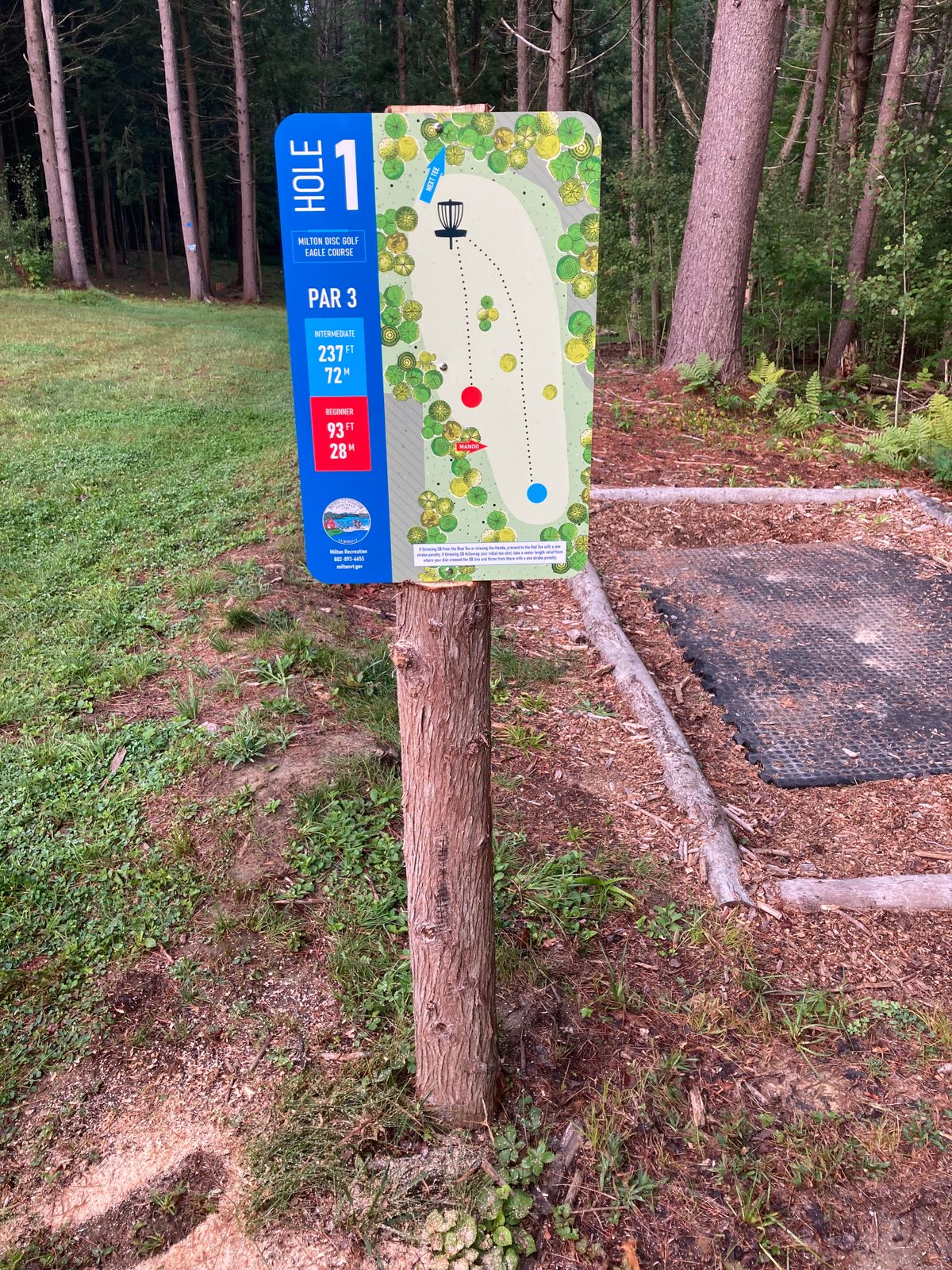 Sign detail on hole #1. The town of Milton really went all out, final product is immaculate!!