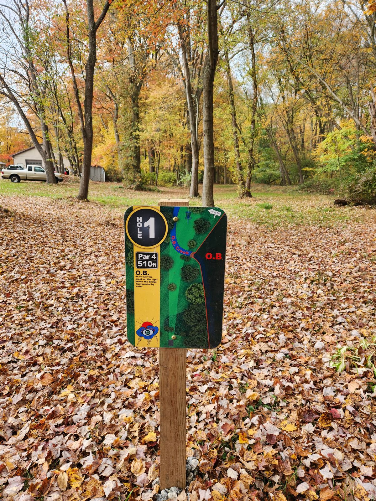 Hole 1 sign