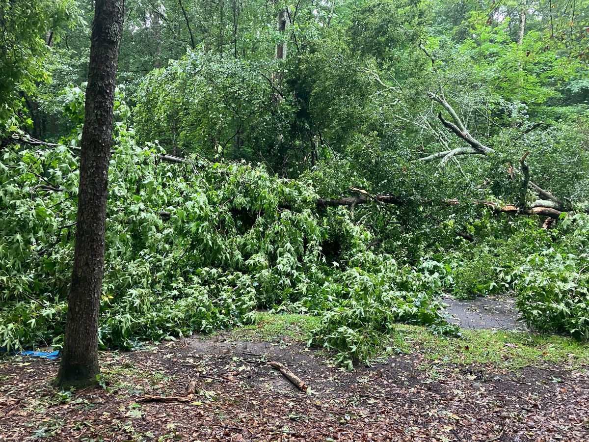 Mother Nature making things more challenging at Blue No. 8 tee!!