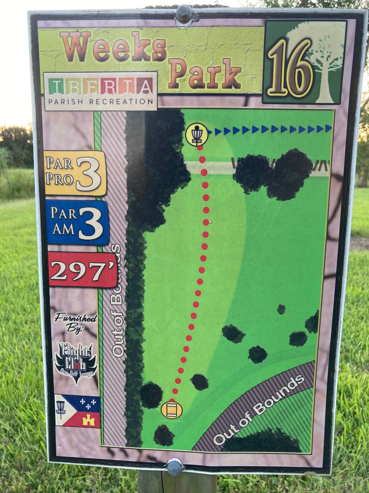 Hole 16 Tee Sign