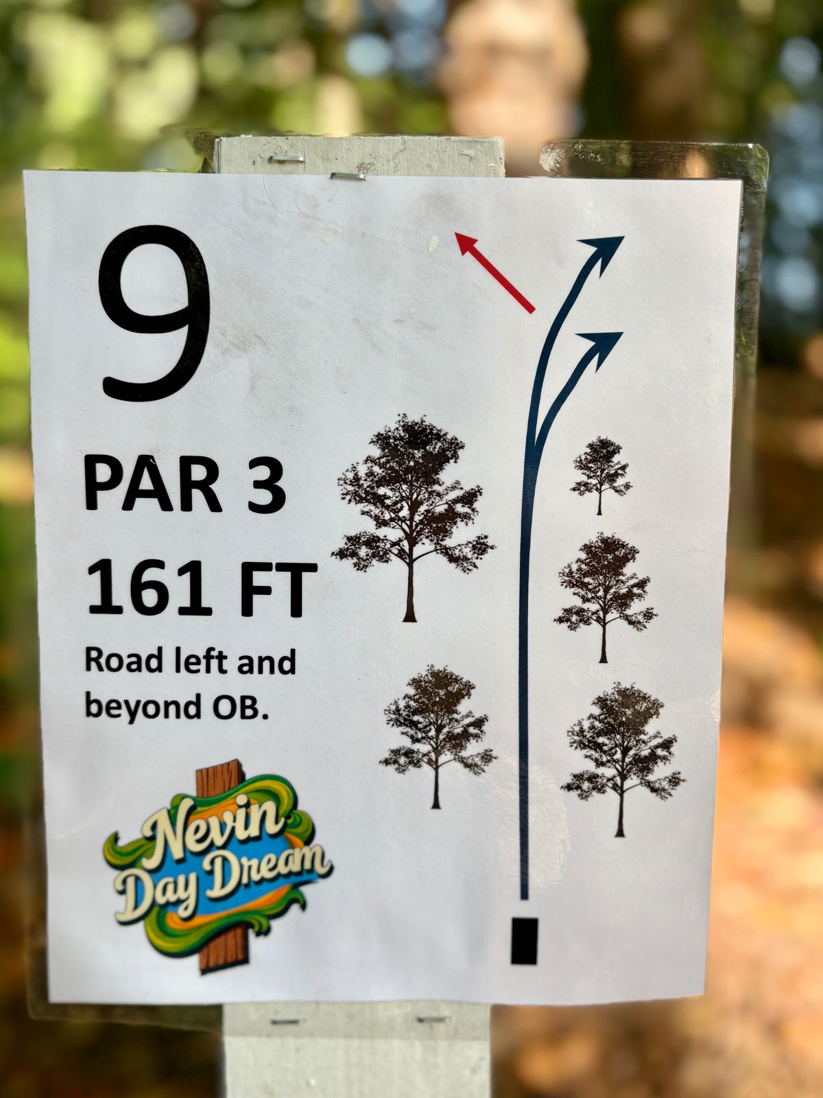 Hole 9 tee sign