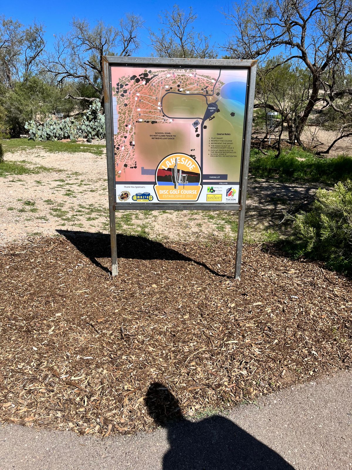 Course map near practice basket