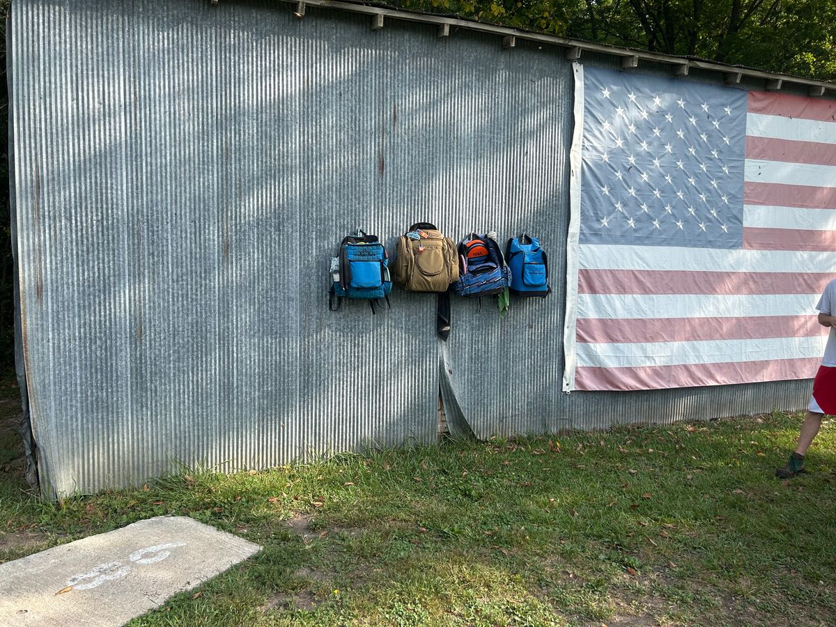 Bag Holders on Side of Bogey Barn Hole #8